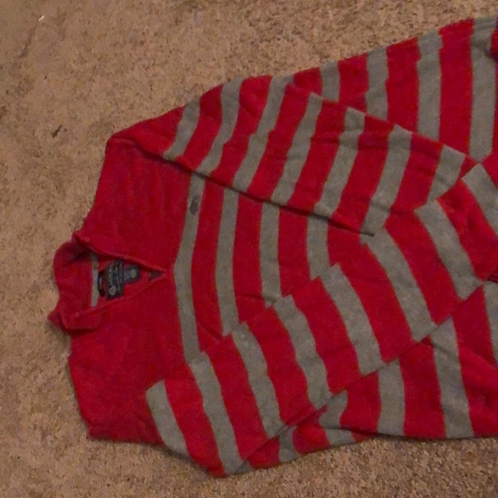 Red and gray sweater